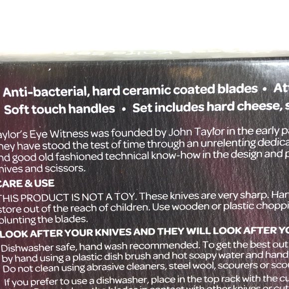 Taylor's Eye Witness Brooklyn 4pc Cheese Knife set NWT NOS - Picture 9 of 12